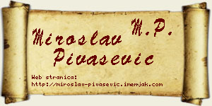 Miroslav Pivašević vizit kartica